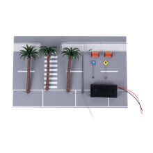 1/64 Road Scene Model Car Garage Diorama for Mini Car Decoration Tiny