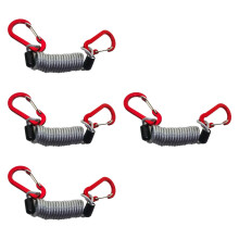 4Pcs Fishing Lanyards with Carabiners Steel Wire Portable Fishing Rod