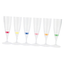 6x Champagne Flutes Plastic LED Light up Cups for Party Birthday Celeb