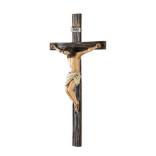 Crucifix Wall Cross Resin Jesus Christ Wall Cross for Outdoor Bookshel