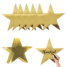 Exquisite 11" Gold Star Cutouts, Double Printed Cardstock Star Confetti Cutouts with Durable Cardboard for Classroom Wall Party Decoration