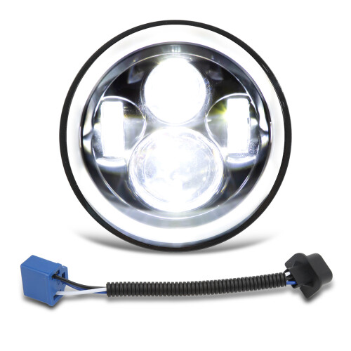Προβολείς LED Halo Angel Eyes, στρογγυλός προβολέας 7 ιντσών με φλας και φώτα ημέρας, plug &