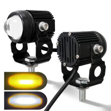 Farol de neblina LED para motocicleta, resistente a impactos, com dois modos de iluminação, à prova d'água, holofote, suporte ajustável, longo