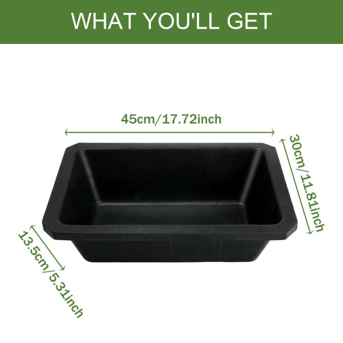 Rubber feed Pan Rectangle Resistant Horse Feeder for Goats Cats Multip 1