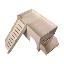 Wooden Guinea Pig House with Stairs Hut Playhouse for Mice Squirrel Le