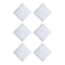 6Pcs Blank White Lace Handkerchiefs White Hankies for Dyeing Crafts Ha