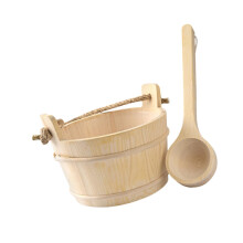 Wooden Sauna Barrel and Ladle SPA Steaming Bathroom Tool for Sauna Hom