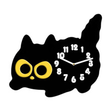 Tabletop Cat Clock Non Ticking Bedroom Housewarming Kitten Desk Clock