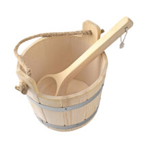 Wooden Sauna Barrel and Ladle Sauna Accessories for Sauna Room Bath Ba