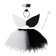 Angel Devil Wing Costume Set Rod Outfit for Holiday Birthday Party Hal