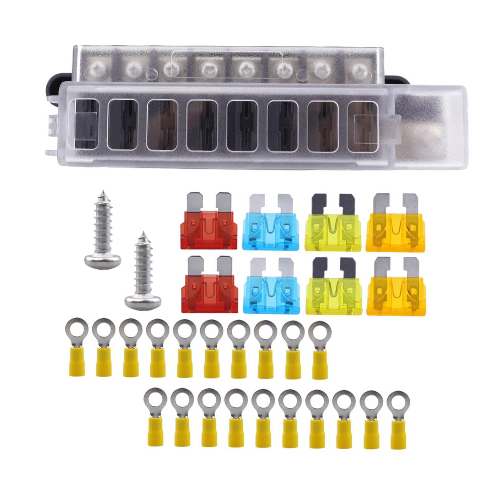 8 Way Fuse Box 100A Sturdy Fuse Box Holder For Automotive Yacht Vehicl 599700123992