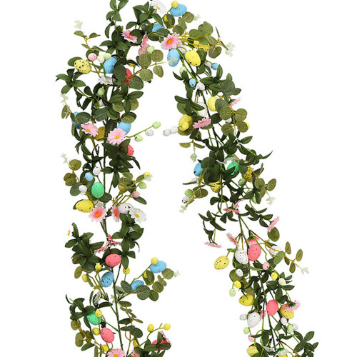 Easter Garland Hanging Artificial Easter Egg Garland for Home Holiday 2