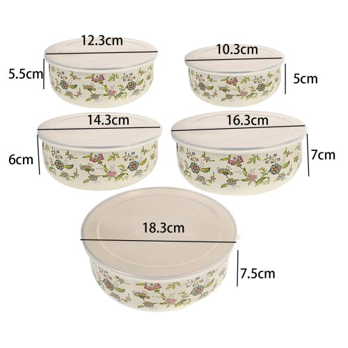 5 Pieces Mixing Bowl Set Versatile Use Food Storage Container for Baki 1