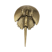Horseshoe Crab Brass Statue Tea Pet Sea Creature Model for Home Shelf