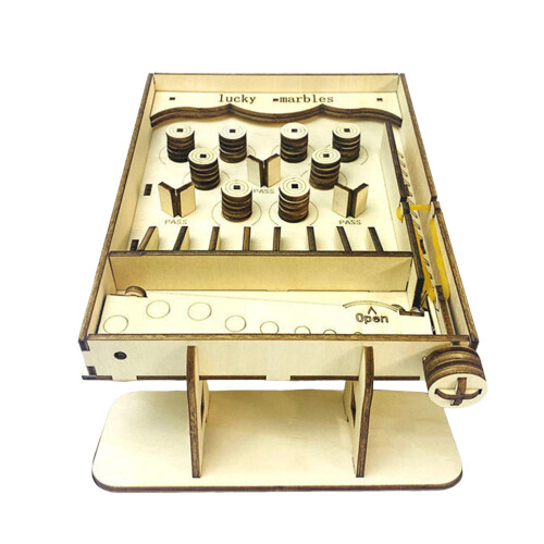 Miniature Pinball Machine Handmade Assembly Interactive DIY 3D Wooden