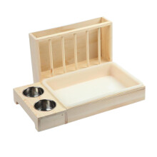 Wooden Bunny Hay Feeder Small Animal Hay Holder for Guinea Pig Hamster