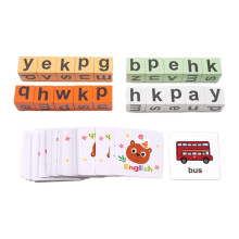 Spelling Blocks Game Sensory Toy with Cards Fine Motor Skills Montesso