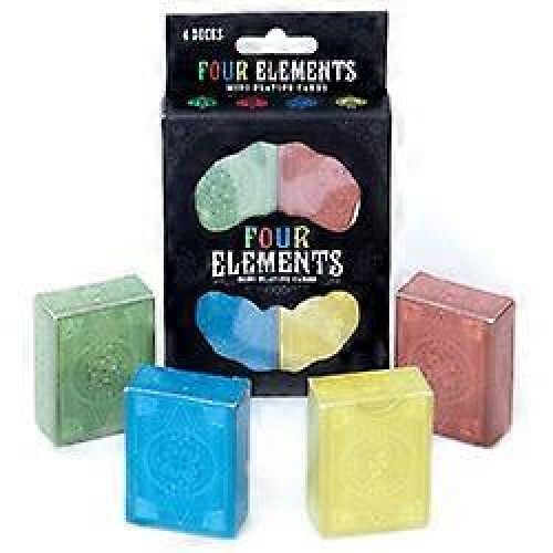 (As show, One size) Four Elements Mini Playing Cards 4-pack