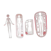 4 Pieces Fashion Drawing Template Ruler Set for Drafting Designers Tai