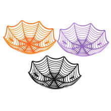 3x Halloween PP Spider Web Serving Bowls Snacks Trays for Living Room