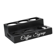 Syrup Bottle Display Stand Wooden Coffee Syrup Rack for Home Cafe Coff
