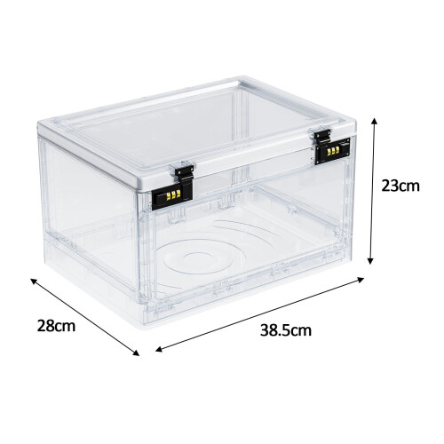 Lockable Storage Bin Containers Organiser Lock Box for Office Garage C 1