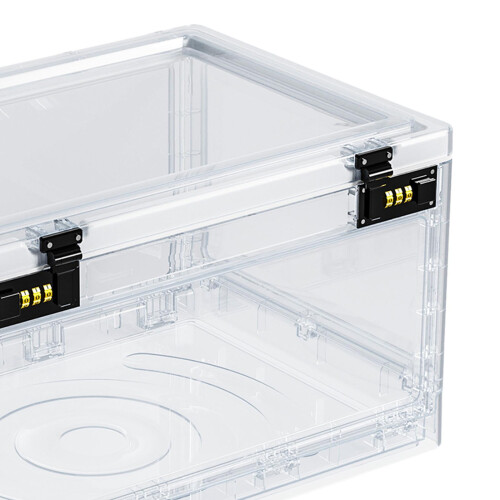 Lockable Storage Bin Containers Organiser Lock Box for Office Garage C 2