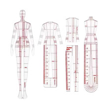 4 Pieces Drawing Template for Fashion Design for Drafting Clothing Des