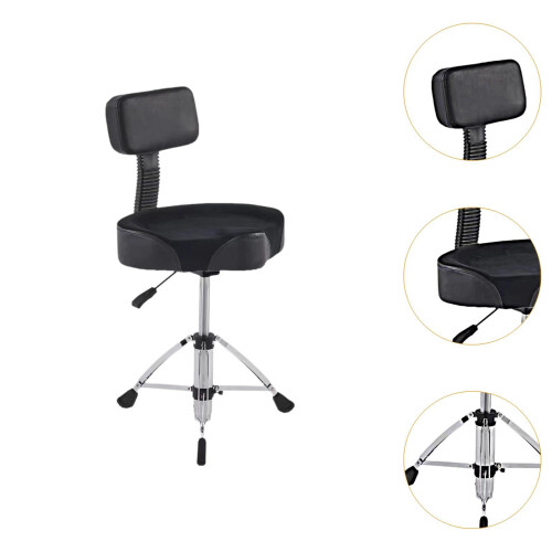 Drum Throne with Backrest Portable Saddle Drum Seat for Adults Drummer 2