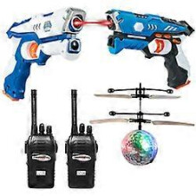 (As show, One size) Infrared Laser Tag Guns Game with 2 Walkie Talkies & Flying Ball
