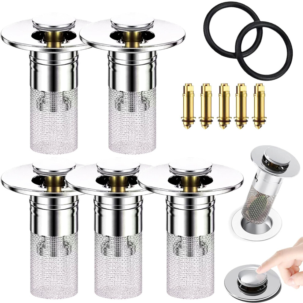 Kouglh Pop Up Sink Drain Strainer, Bathroom Sink Stopper, Universal Drain Filter With Hair Strainer 9412369516879