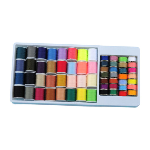 60Pcs Sewing Thread Kit Sewing Thread Spools Bobbins Set for Embroider