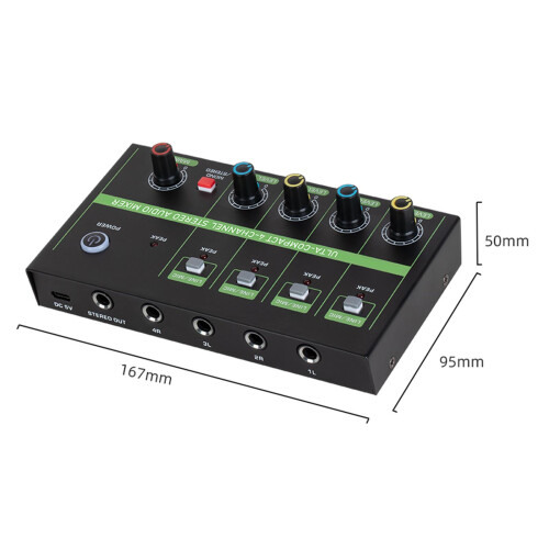 Mini Audio Mixer Stereo Audio Interfacer for Bars Streaming Recording 1