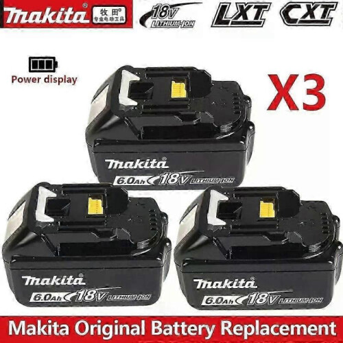 (6.0Ah 3pcs) 100% Makita 6ah Makita 18v Battery Bl1830b Bl1850b Bl1850 Bl1840 Bl1860 Bl1815 Replacement Lithium Battery-fj