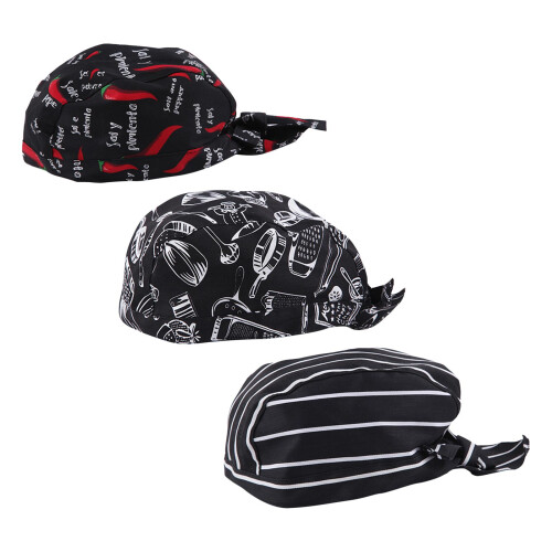 3Pcs Chef Hat Chef Beanie Kitchen Cooking Cap for Worker Catering Rest