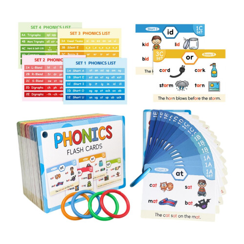 Phonics Flash Cards Learning Activity Letter Sound for Kids Elementary