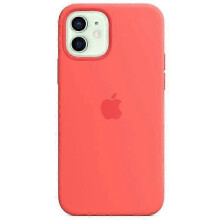 (Pink) Silicone Cover With Magsafe For Iphone 12 Pro and 12 Case 1:1 Scale Induction Popover Design