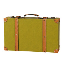 Accessoire de boîte en cuir de styles antiques-L Vert olive
