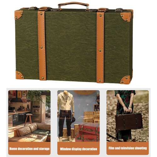 Accessoire de boîte en cuir de styles antiques-L Vert olive 1