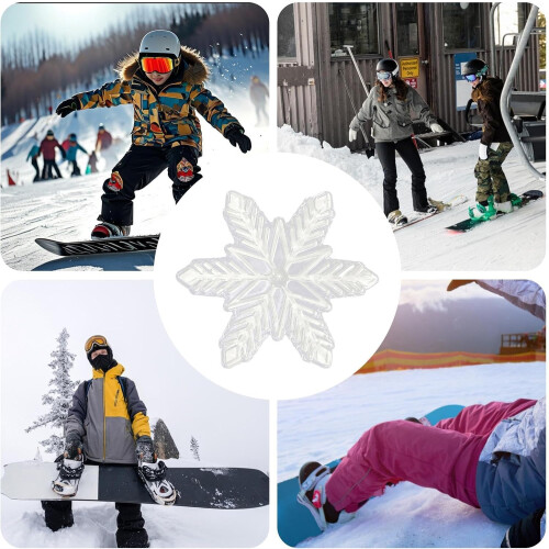 Snowflake Snowboard Stomp Pad  3D Raised Design for Stability White 2