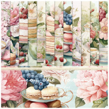 Album Background Cardstock, Scrapbook pad, 6'x6', 24 sheets FlowerAfternoon Tea