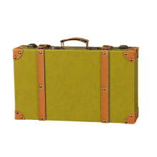 Boîte de rangement en cuir robuste de styles rétro,-S Vert olive