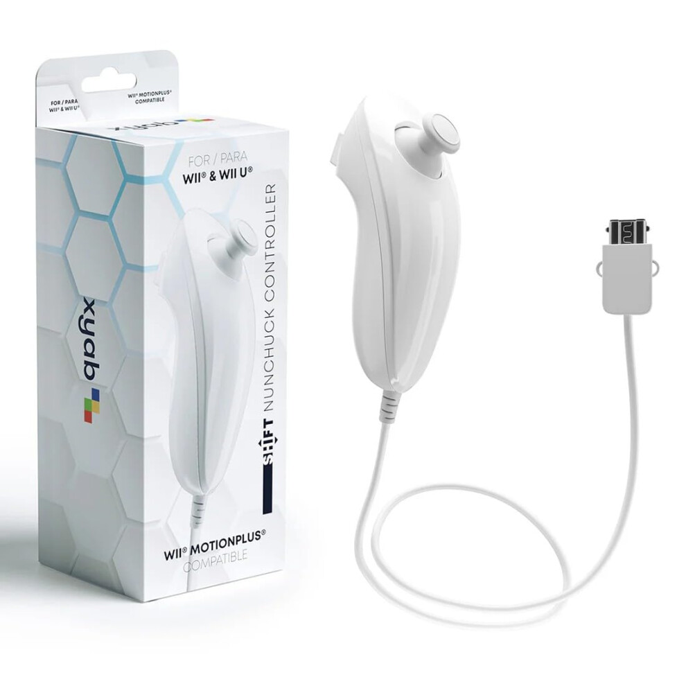 Wired Nunchuck/Nunchuk Controller For Wii/Wii U – Motion Remote (White) White 9365049503792