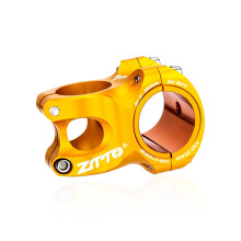 Bicycle Stem MTB High Strength, CNC Aluminium Alloy, 0 Degree Rise for 35 mm/31.8 mm Handlebars (35 mm Gold)