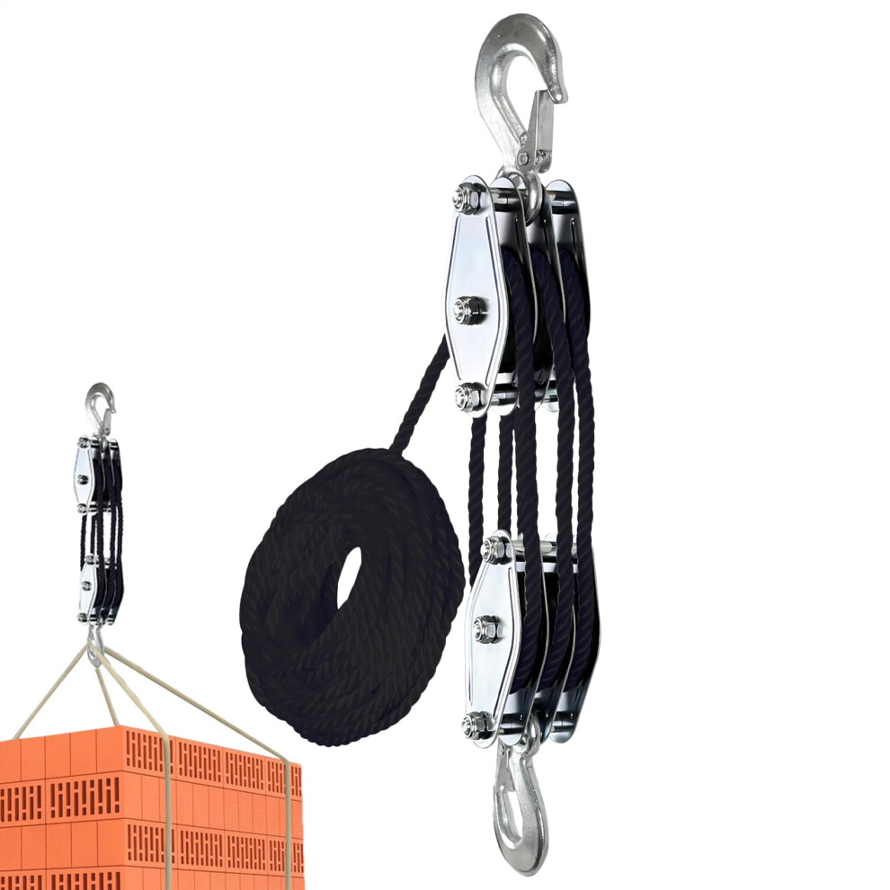 Pulley Wheel Rope Pulley Block With 1100 Lb Load Limit Lifting System 9412369518422
