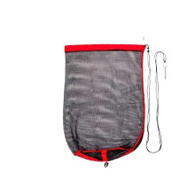 Foldable Fish Cage Outdoor Drawstring Live Fish Net Bag Black 400.8m