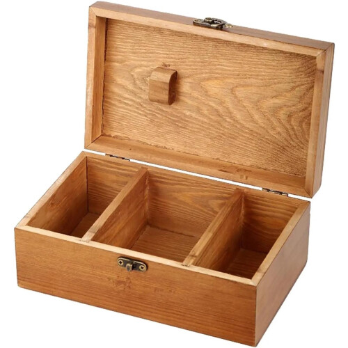 Sewing Box Wooden Sewing Box Basket Empty Box Pattern Vintage for Sewing Needles Storage 2