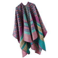 Ethnique Géométrique Châle Cape Kimono Capes Poncho Châle-Violet