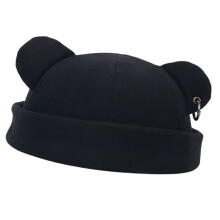 Joli bonnet avec oreilles d'ours, Streetwear, chapeau-Noir
