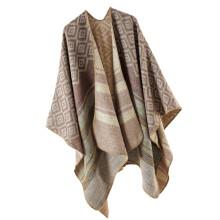 Pashmina Poncho châle pour femmes Capes ethniques châle-kaki